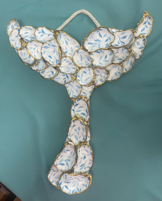 Blue and White SMALL WHALE'S TAIL Artwork