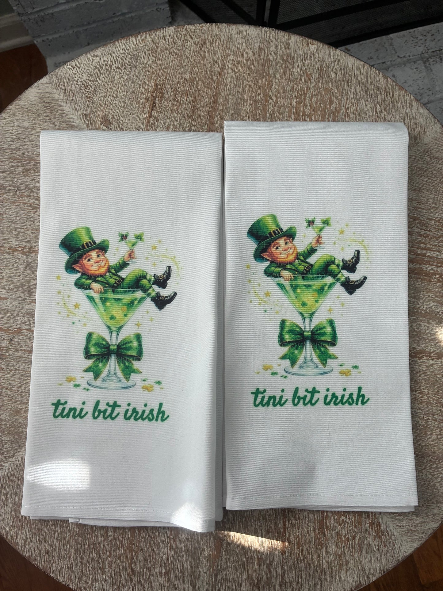 St Paddy's Day Leprechaun Tini Bit Irish Tea Towel