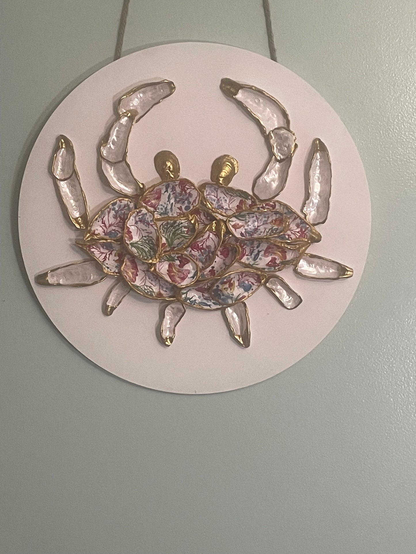 Caribbean Sea CRAB Oyster Shell Artwork