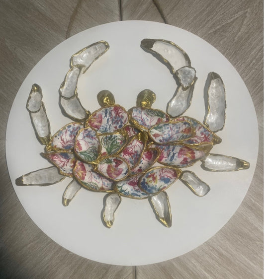 Caribbean Sea CRAB Oyster Shell Artwork