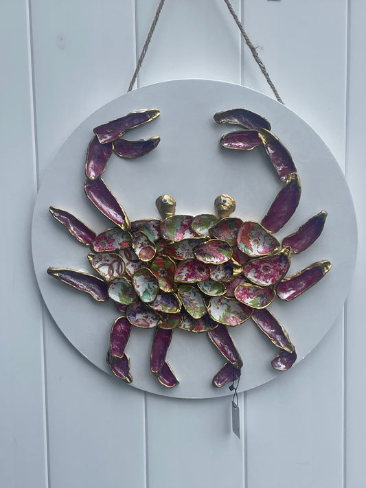 Caspari Tobacco Leaf CRAB Oyster Shell Artwork