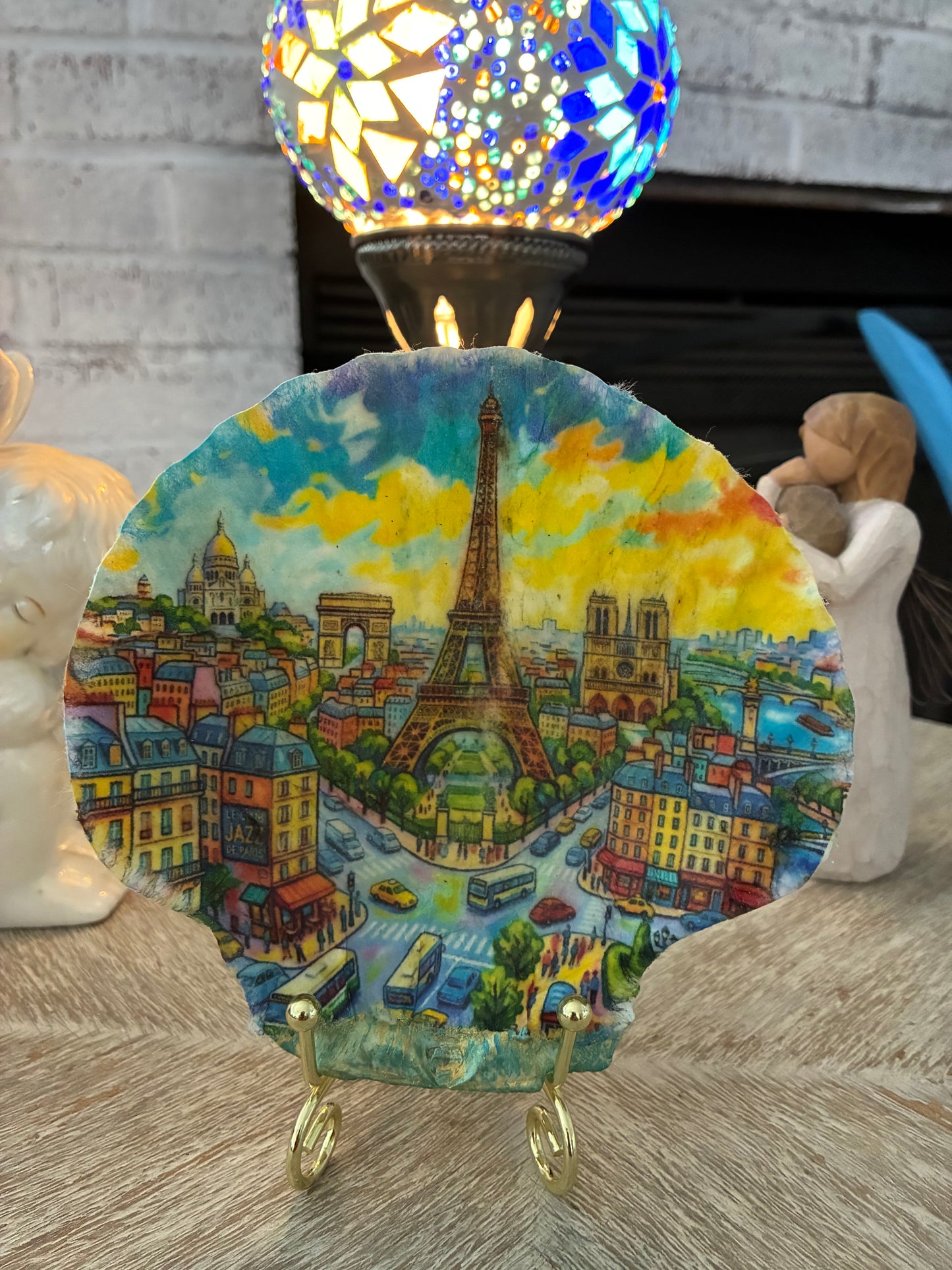 Large Scallop Shell colorful image of PARIS