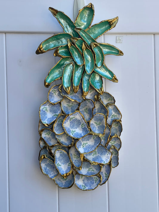 Hydrangeas Oyster Shell PINEAPPLE Artwork