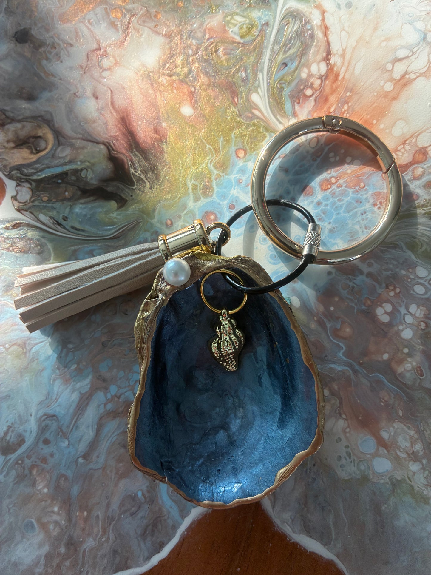 Nautical Bag Charm - Oyster Shell