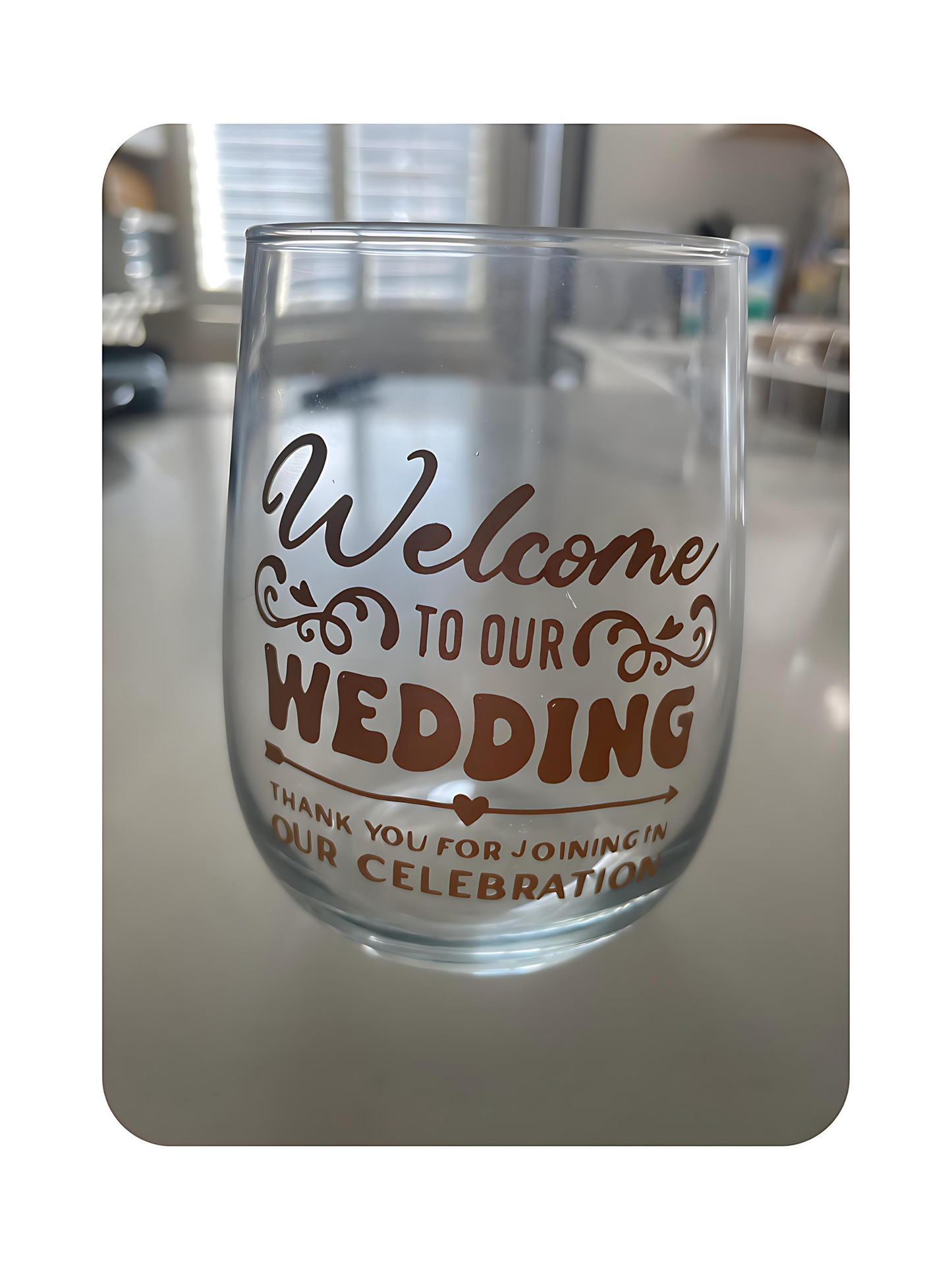 Custom Designed Glassware - Seamless Wine Glass Favors