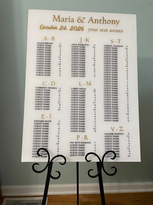 Custom Made Seating Chart