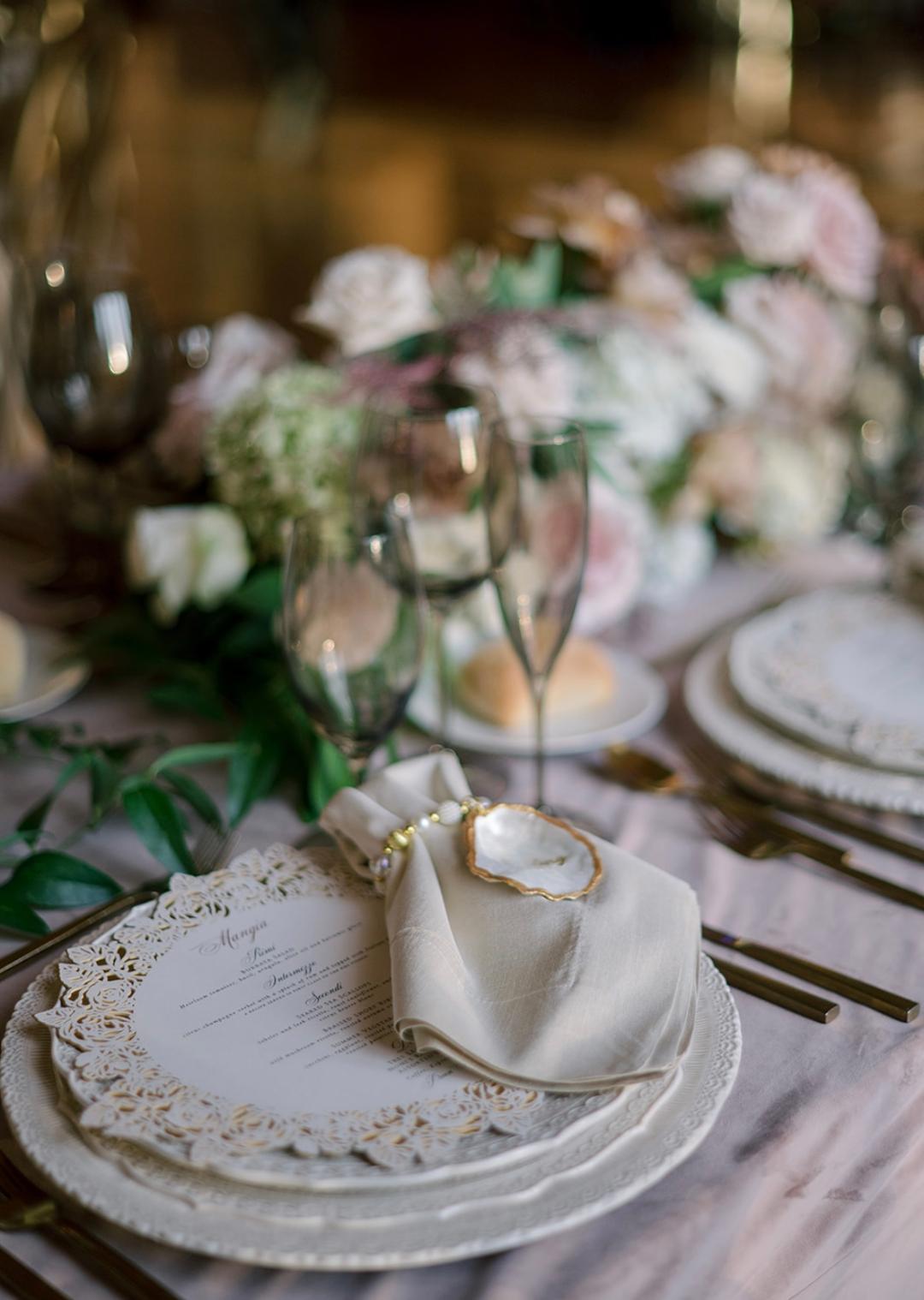 Custom Wedding Oyster Shell Place Setting and Favors