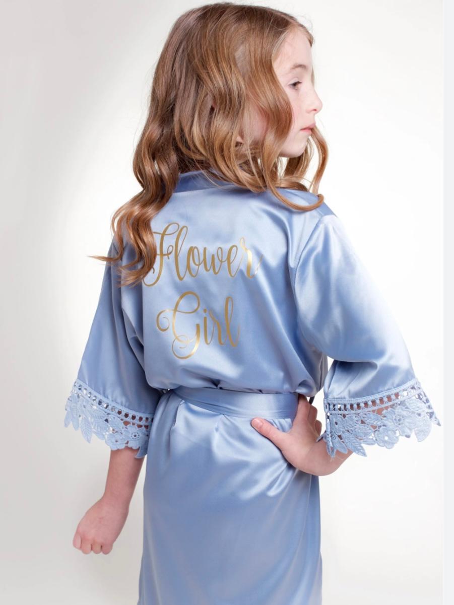 Bride & Bridal Party Lace Trim Robes