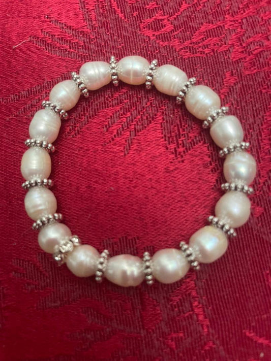 Freshwater Pearl Bracelet with gold or silver accents
