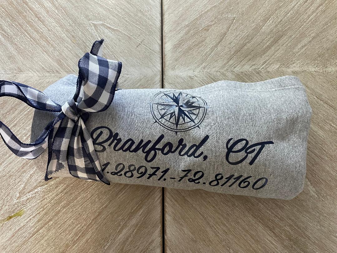 Custom Jersey Knit and Fleece Athletic Heather Blanket - Branford