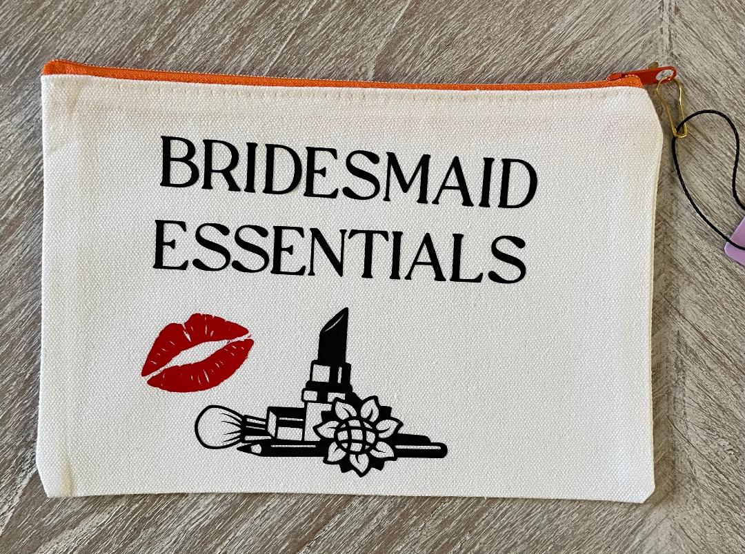 Bridesmaid Makeup Bag with zipper
