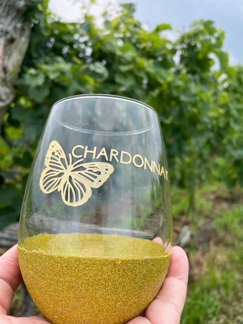 Customized Glitter Wine Glasses