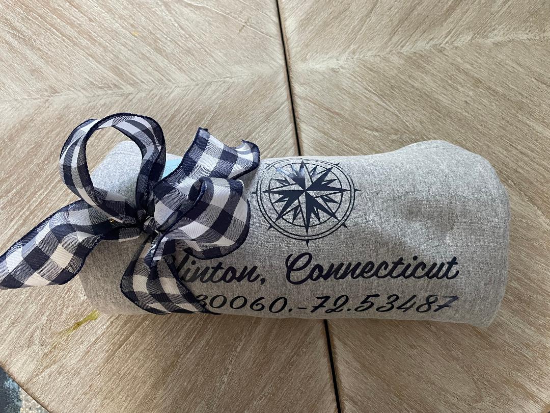 Custom Jersey Knit and Fleece Athletic Heather Blanket - Clinton