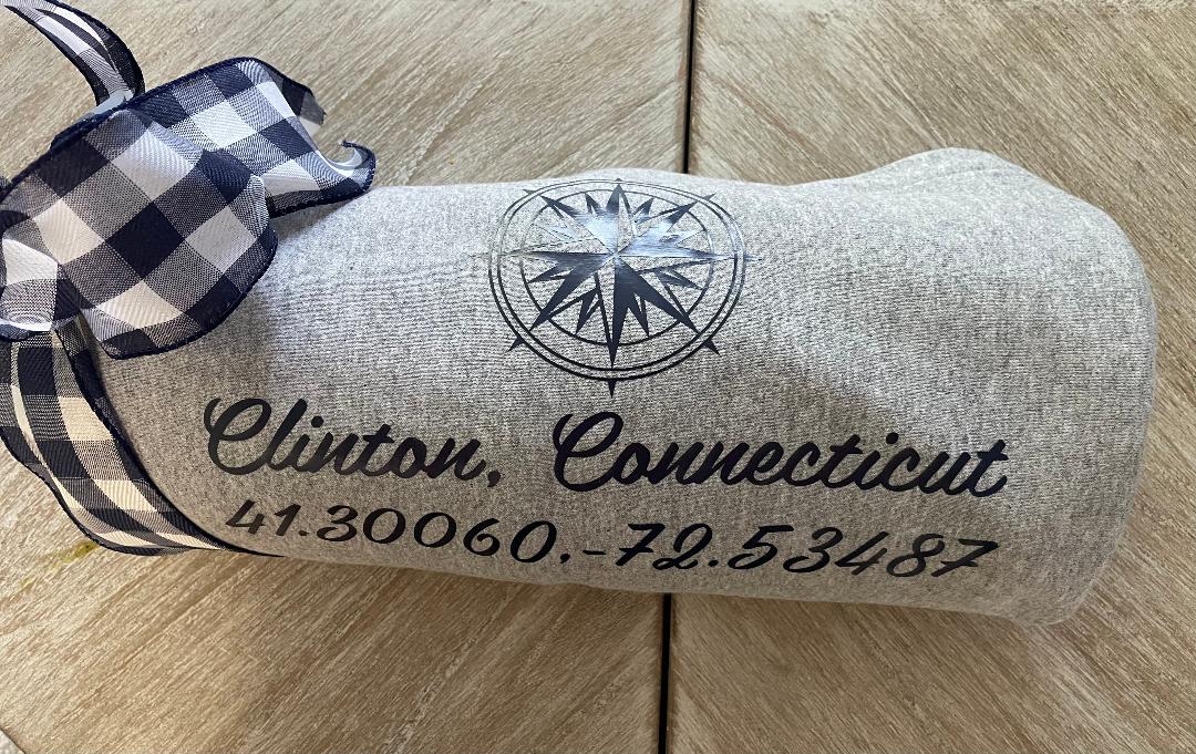 Custom Jersey Knit and Fleece Athletic Heather Blanket - Clinton