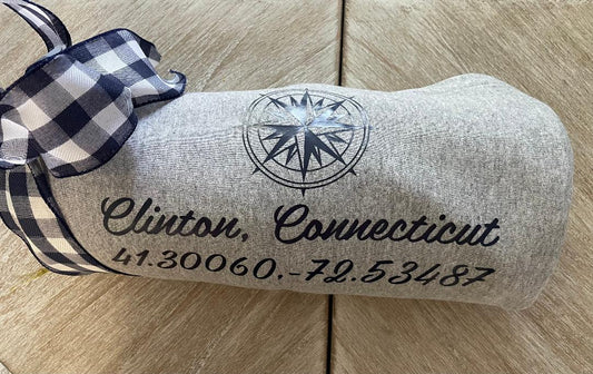 Custom Jersey Knit and Fleece Athletic Heather Blanket - Clinton