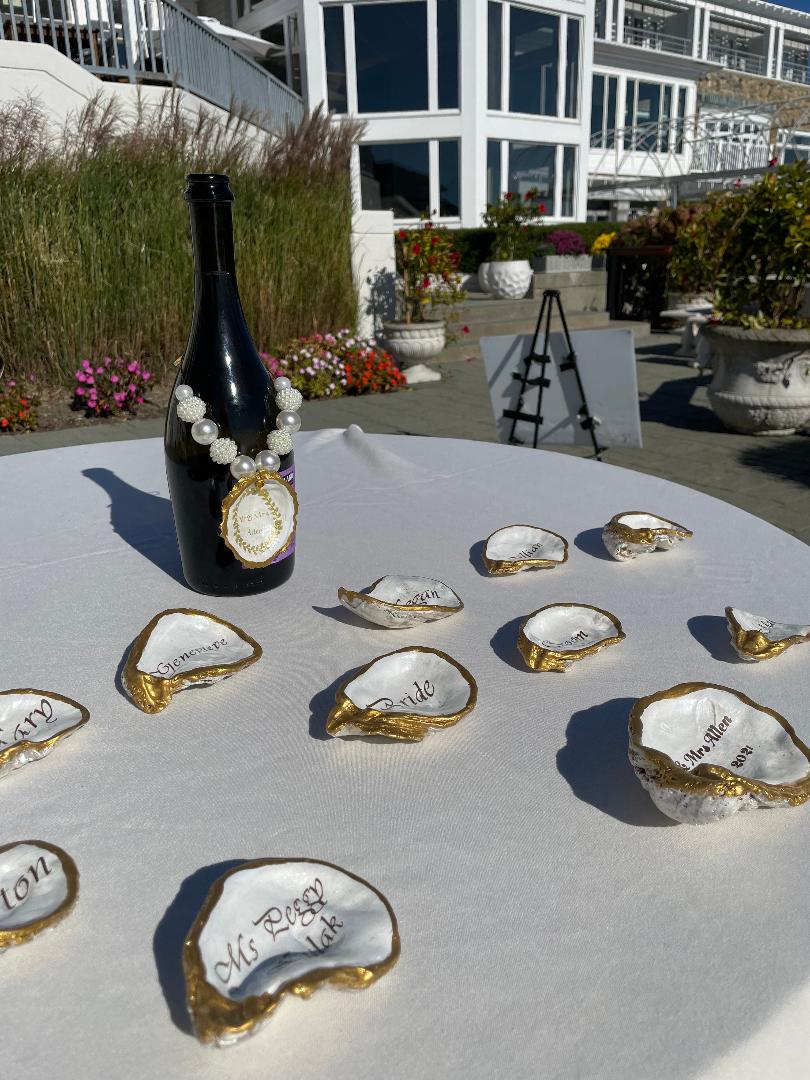 Custom Wedding Oyster Shell Place Setting and Favors