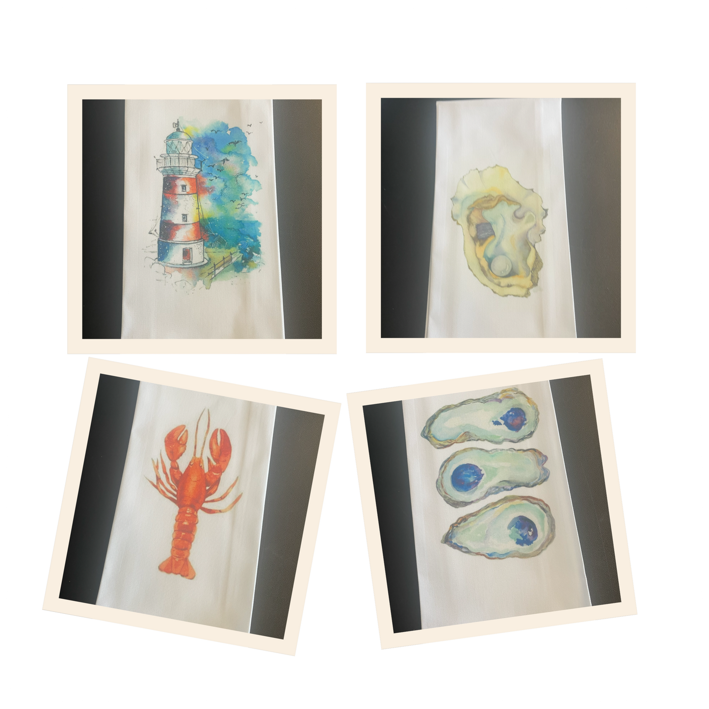 Three Oyster Tea Towel