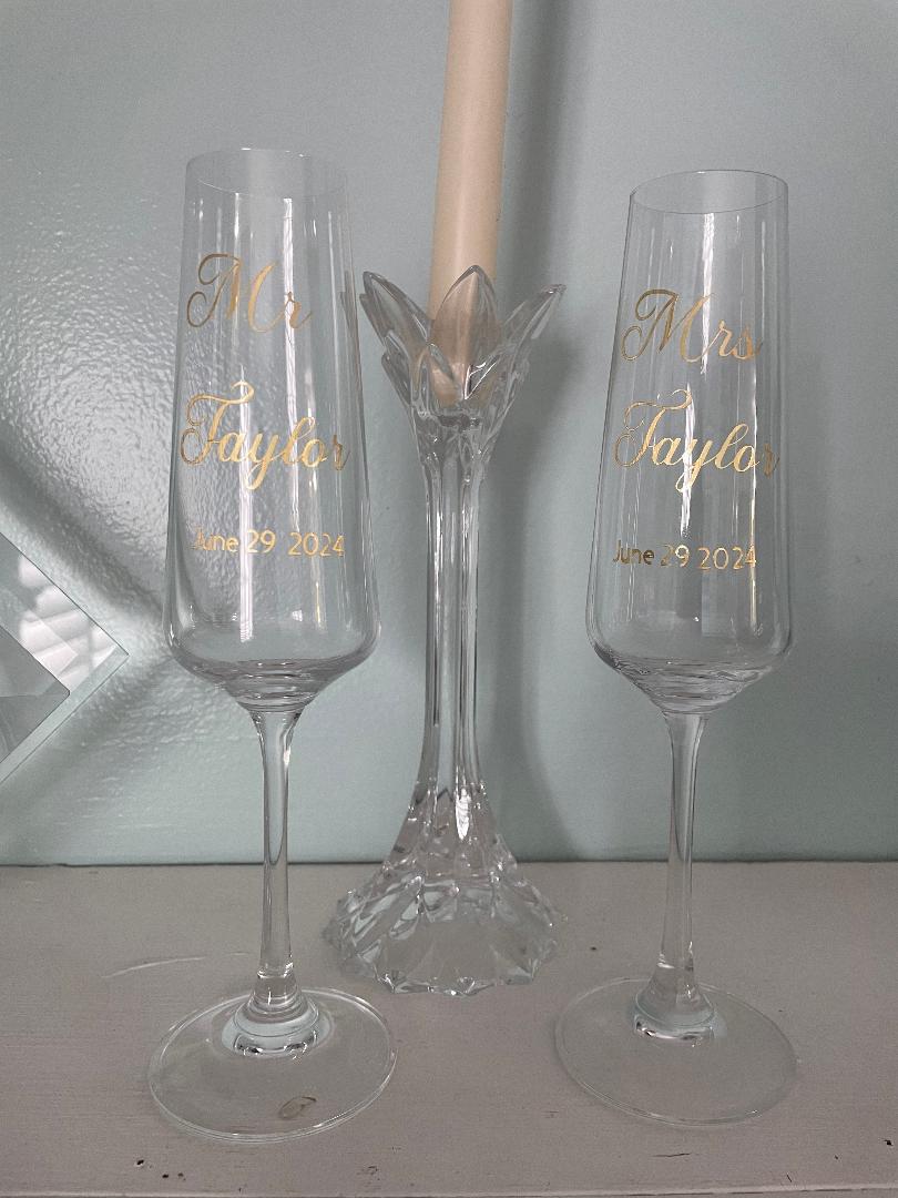 Custom Champagne Glass Favors