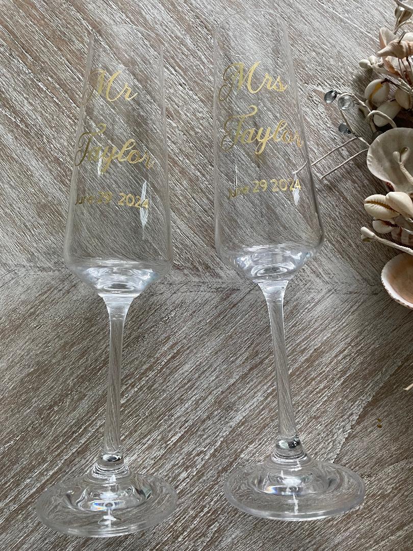 Custom Champagne Glass Favors