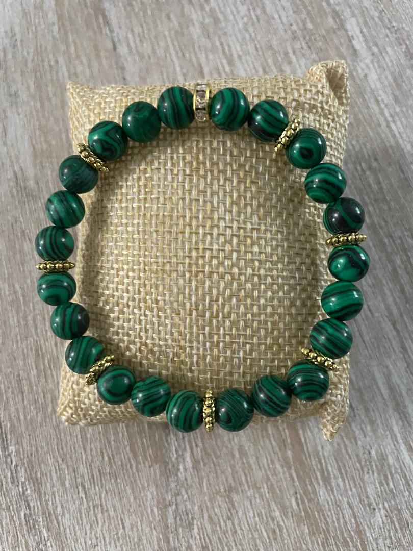 Malachite Gem Beads Bracelet