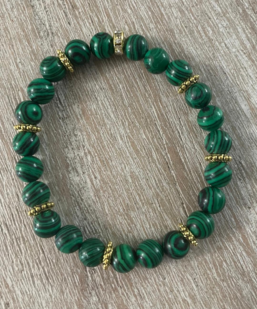 Malachite Gem Beads Bracelet