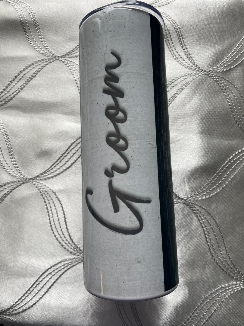 Groom Stainless Steel Skinny Tumbler