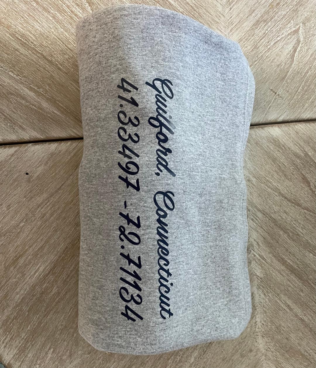 Custom Jersey Knit  Fleece Athletic Heather Blanket - Guilford