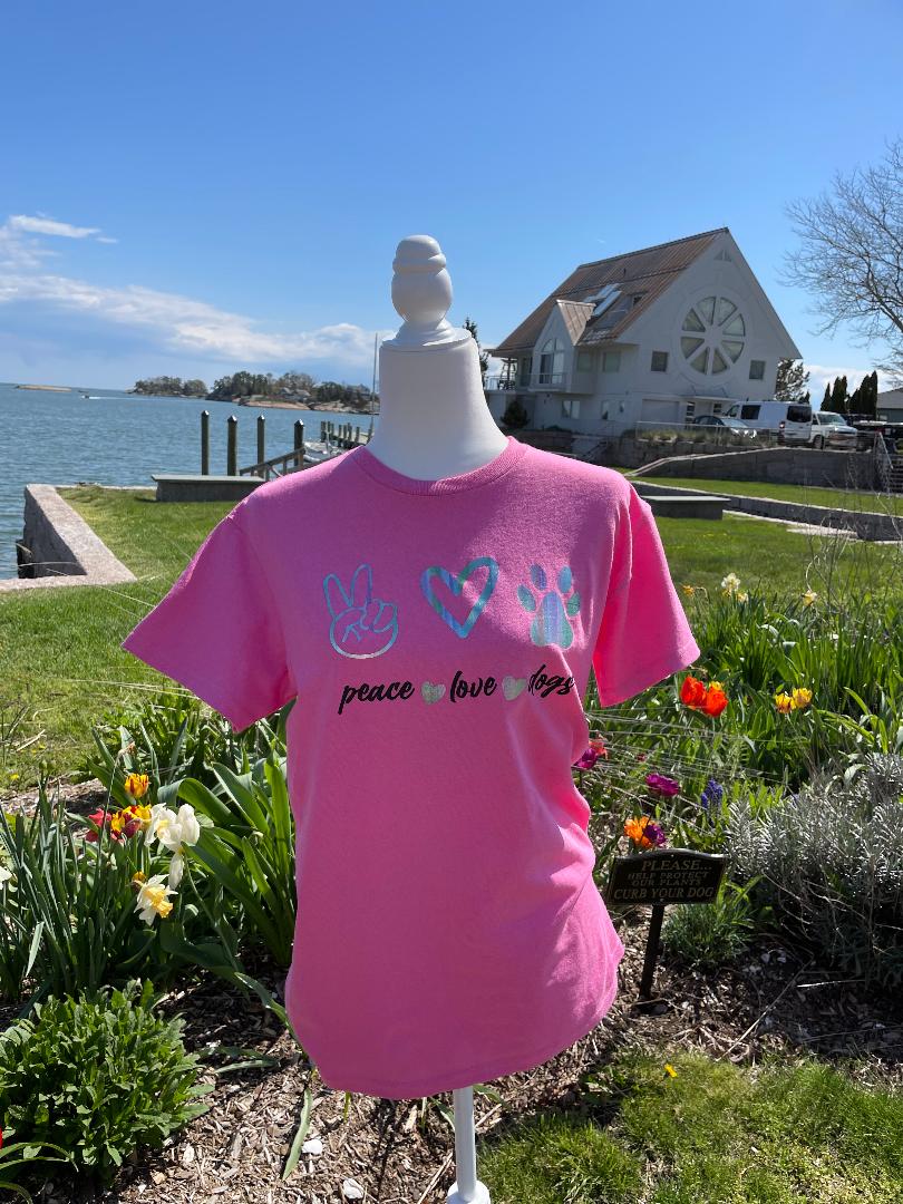 Short Sleeve T-shirt Peace Love Dogs