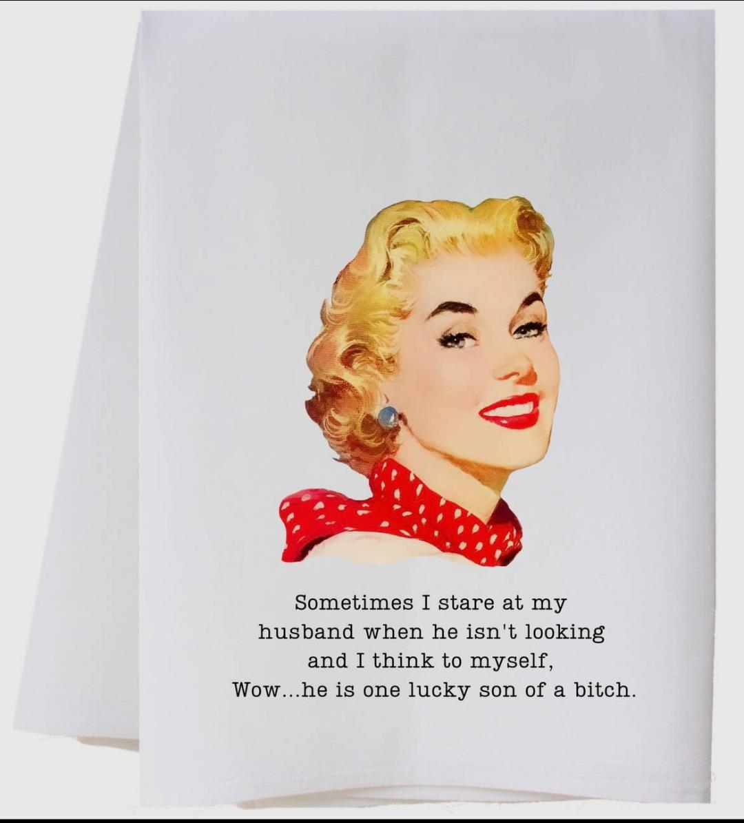 Lucky Husband Tea Towel
