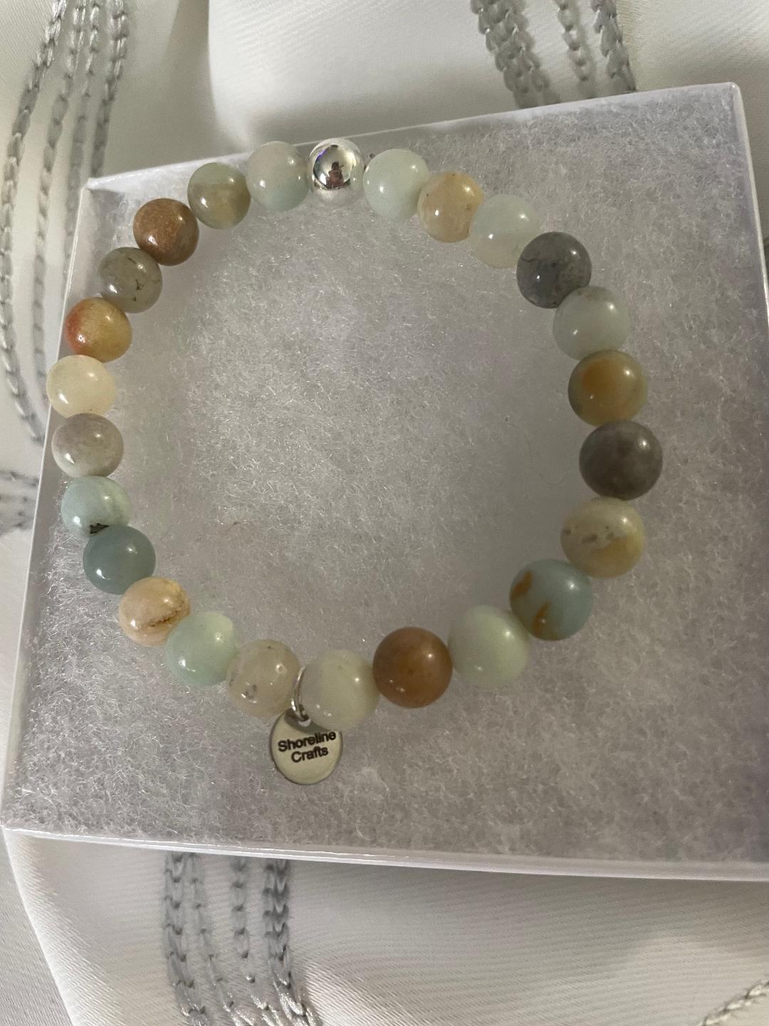 Mixed Color Amazonite Natural Stone  Bracelet
