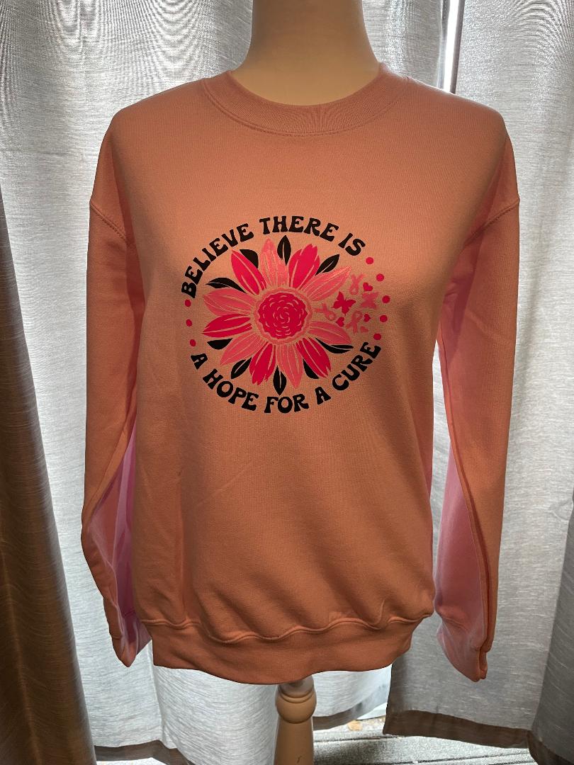 Adult Unisex Heavy Blend Crew Breast Cancer Hope for a Cure Sweatshirt