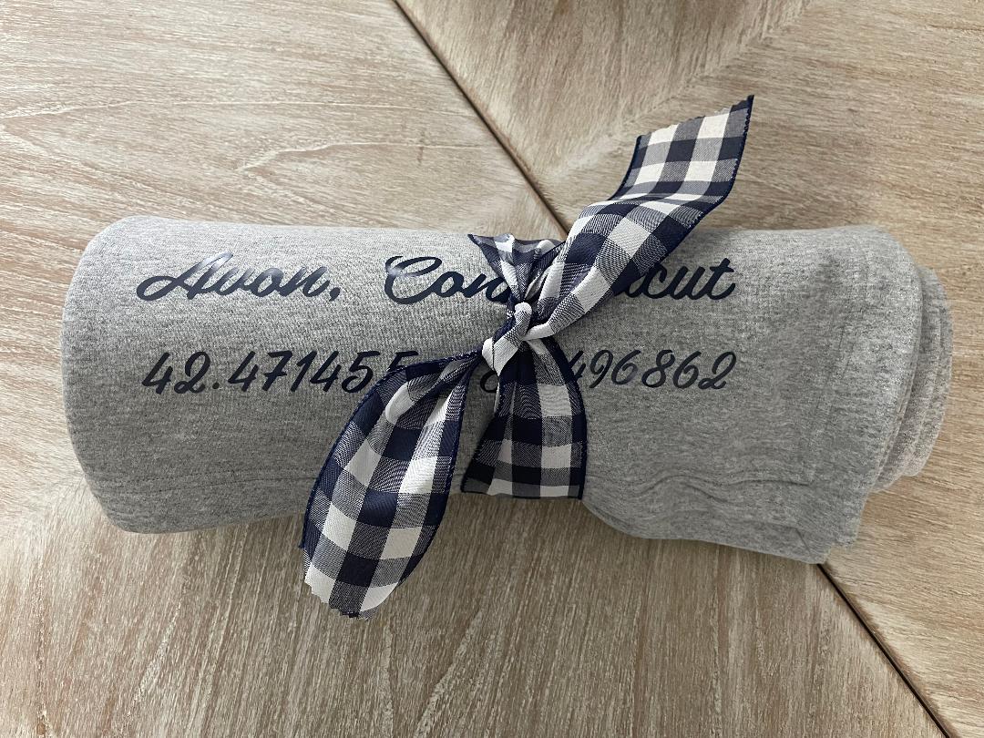 Custom Jersey Knit and Fleece Athletic Heather Blanket -Avon