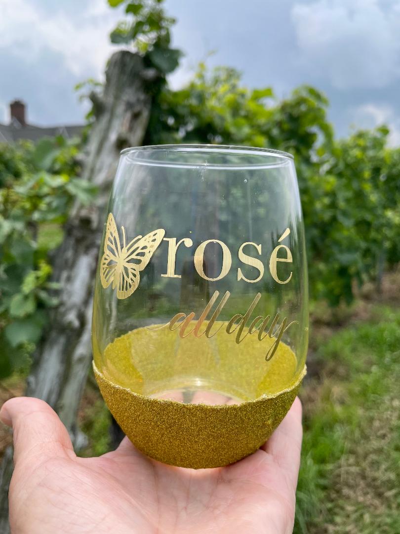 Customized Glitter Wine Glasses