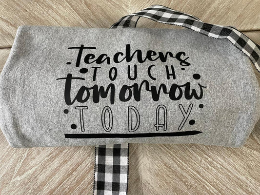 Custom Jersey Knit and Fleece Athletic Heather Blanket - Teachers