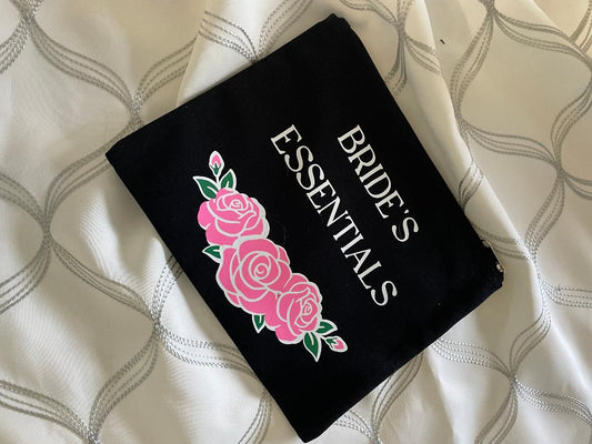 Black Bride's Canvas Makeup Bag