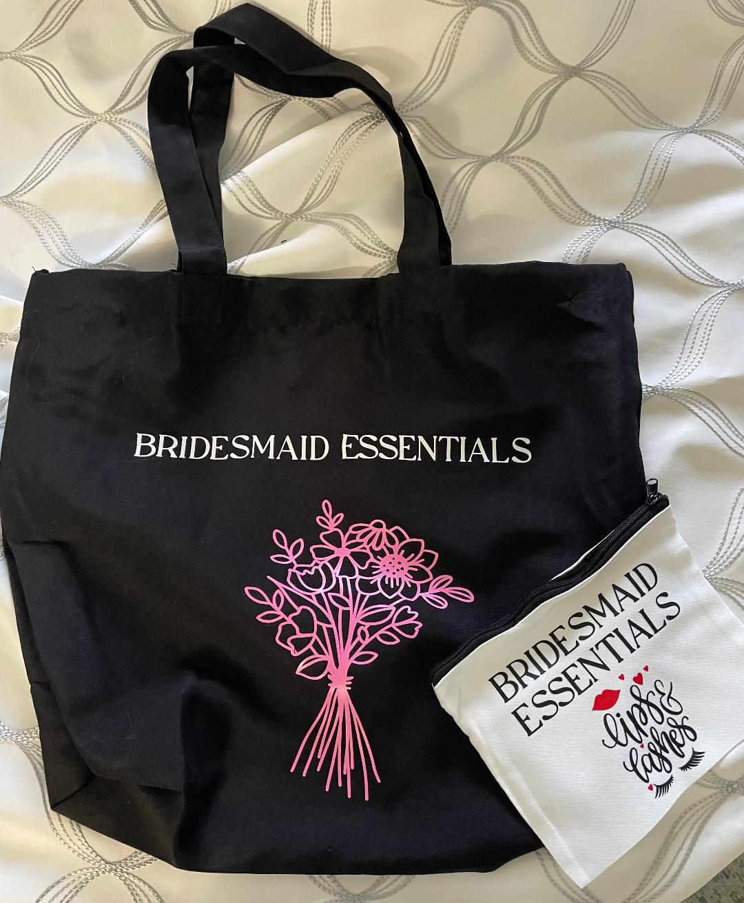 Black Bridesmaid Tote Bag