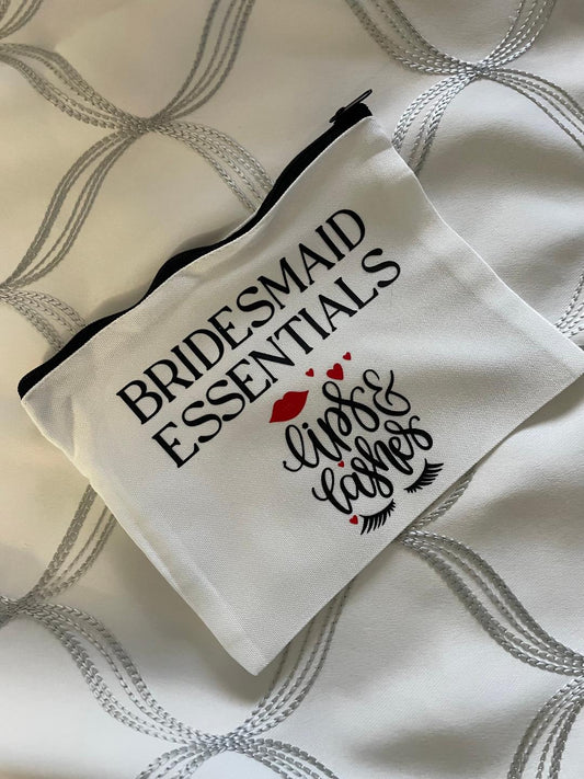Bridesmaid Makeup Bag with zipper