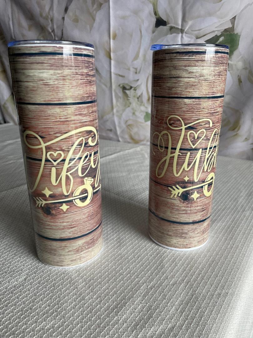 Wifey & Hubby Stainless Steel Skinny Tumbler