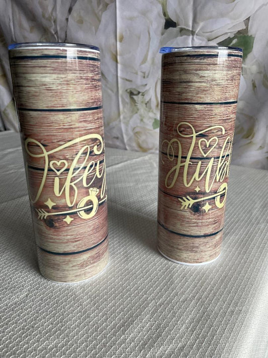 Wifey & Hubby Stainless Steel Skinny Tumbler