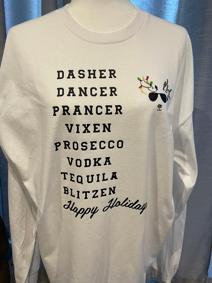 Long Sleeve T-Shirt Blitzen - Merry Christmas