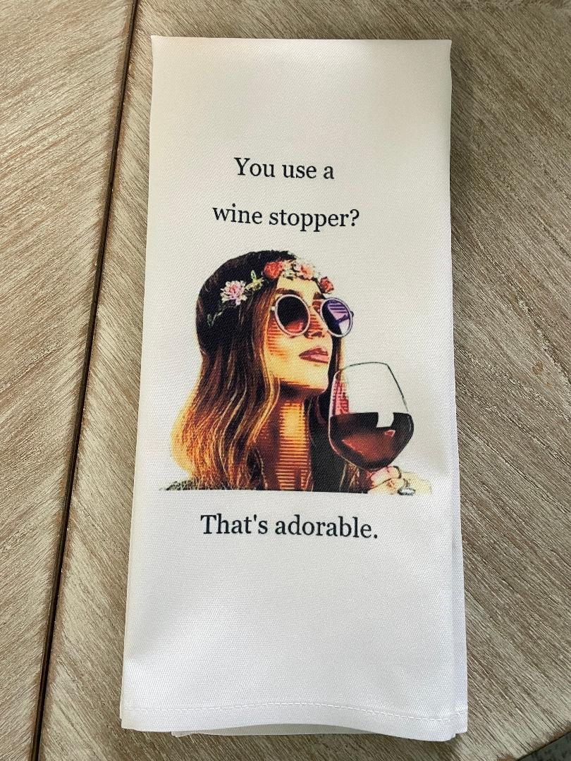 Wine Stopper Tea Towel