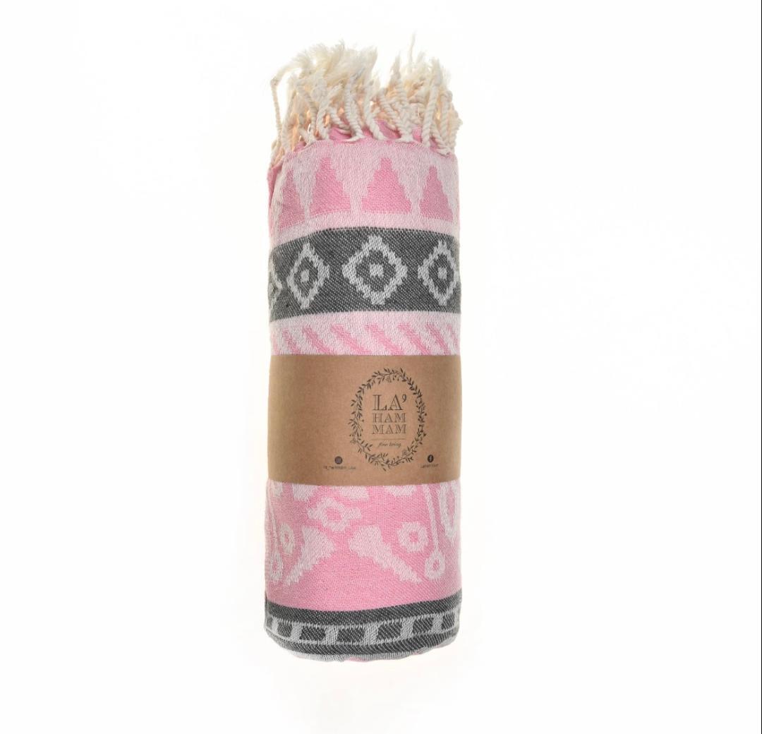 Seljuk Peshtemal Pink Beach Towel
