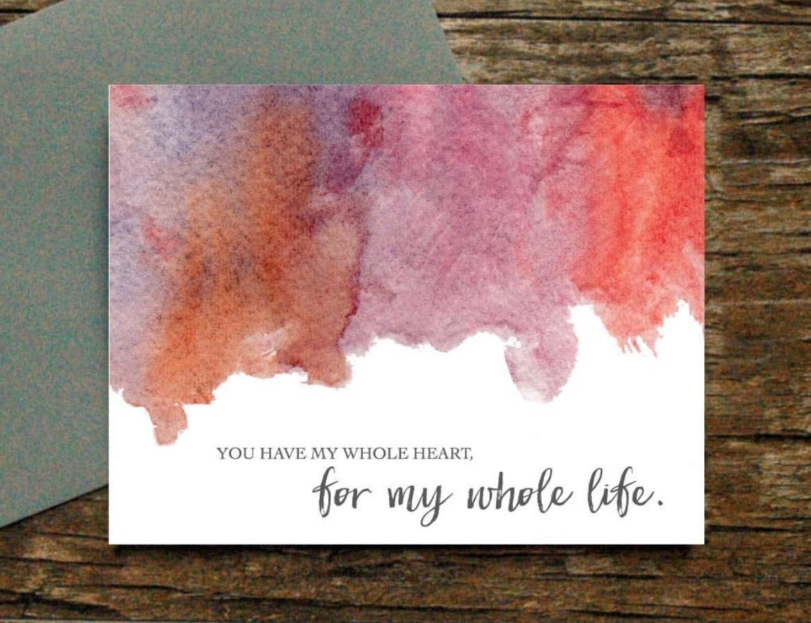 Watercolor Card You Have My Whole Heart