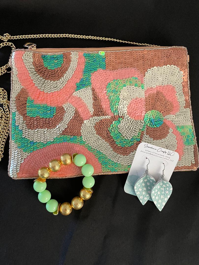 Lime Green and Gold Bracelet