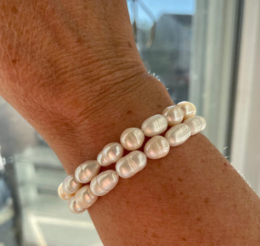 Freshwater Oval Pearl Bracelet
