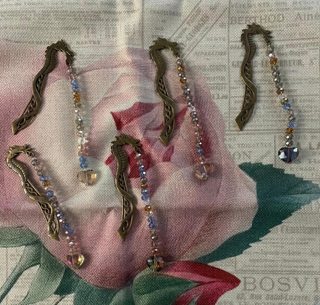 Dragon Bookmark with Crystal Heart