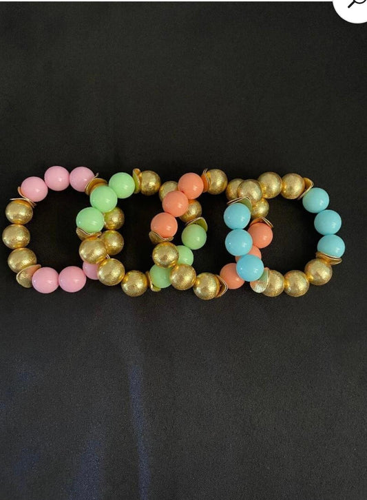 Lime Green and Gold Bracelet