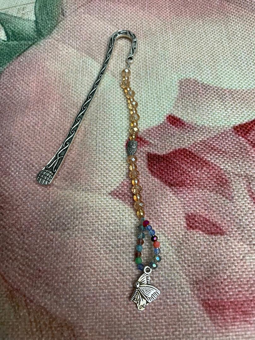 Silver Bookmark with Gold & Butterfly charm