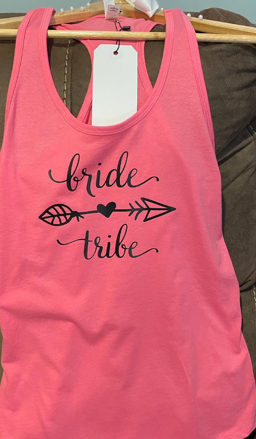 Bridal Party Ladies Racerback Tank Hot Pink