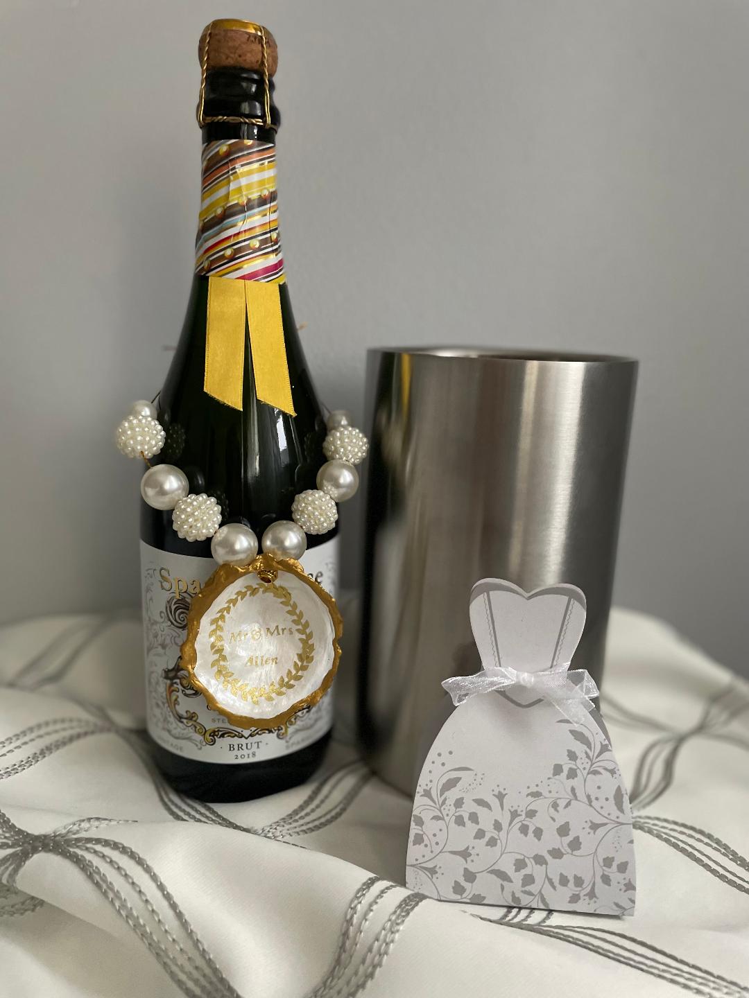 Custom Wedding Wine Bottle Shell Craft Necklace